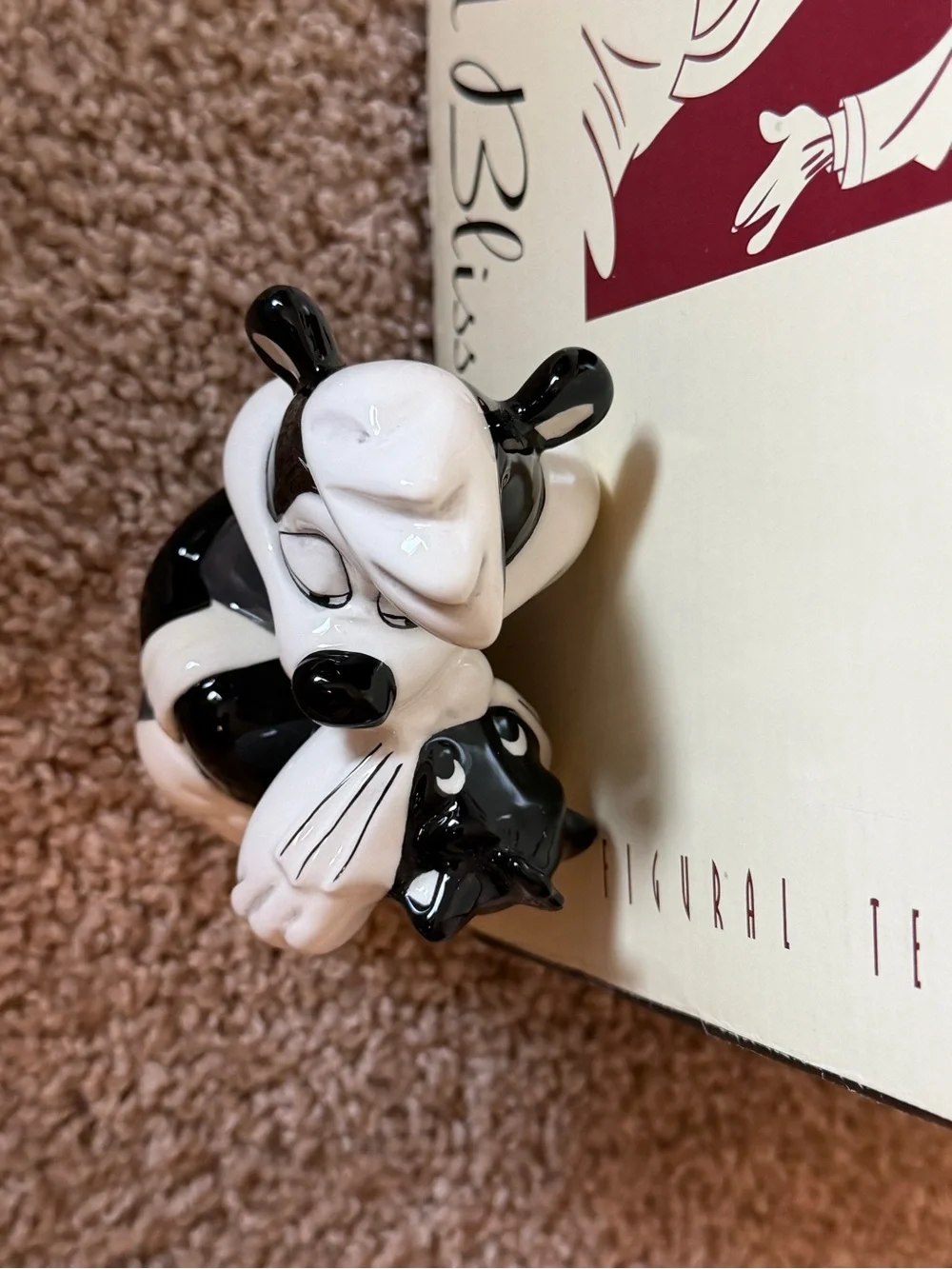 Warner Bros. Ceramic Pepe Le Pew Wedding Cake Teapot - Black, White & Pink